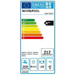 Avis Lave-vaisselle encastrable WHIRLPOOL INTEGRABLE 10 Couverts 44.8cm A++, WSIC 3 M 27