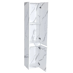 Avis Mendler Ensemble pour salle de bain HWC-L86, lavabo miroir mural armoire suspendue lavabo, MVG mélaminé ~ aspect marbre blanc