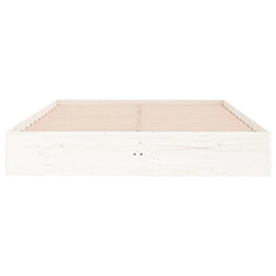 Acheter vidaXL Cadre de lit sans matelas blanc bois massif 135x190 cm