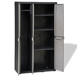 Acheter vidaXL Armoire de rangement de jardin avec 4 étagères Noir et gris