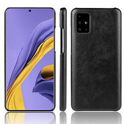 Wewoo Coque Pour Galaxy A51 Shockproof Litchi Texture PC + PU Case Black