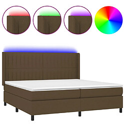 vidaXL Sommier à lattes de lit matelas et LED Marron foncé 200x200 cm