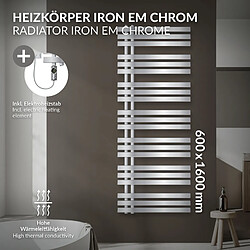 LuxeBath Iron EM Radiator Radiateur sèche-serviettes Radiateur de salle de bain chromé 60