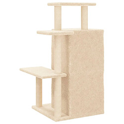 Avis Helloshop26 Arbre à chat meuble tour grimper jouet grattage grattoir escalade plateforme avec griffoirs en sisal 97 cm crème 02_0022540