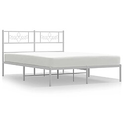 Maison Chic Lit adulte - Cadre de lit métal avec tête de lit pour chambre blanc 120x200 cm -MN56999