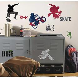 Thedecofactory SPORT STREET EXTREME - Stickers repositionnables sur le thème des sports extrême