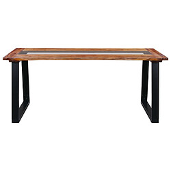 vidaXL Table à manger 180x90x75 cm Bois d'acacia massif et verre