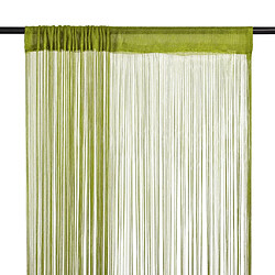 vidaXL Rideau en fils 2 pcs 100 x 250 cm Vert