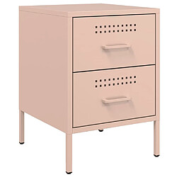 vidaXL Table de chevet rose 36x39x50,5 cm acier