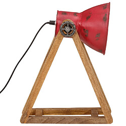 Avis vidaXL Lampe de bureau 25 W rouge délavé 30x17x40 cm E27