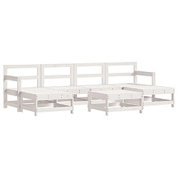 Avis Maison Chic Salon de jardin 7 pcs + coussins - Mobilier/Meubles de jardin - Table et chaises d'extérieur blanc bois massif -MN87691