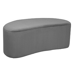 Pegane Banc d'assise en velours coloris gris foncé - longueur 98 x Profondeur 50 x Hauteur 35 cm 