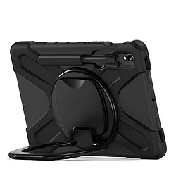 Avizar Coque pour Samsung Tab S9 et S8 et S7 Antichoc Poignée Rotative Support Noir