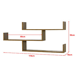 Avis Étagère Murale Grimstad 119 x 18 x 55 cm Effet Bois Foncé [en.casa]