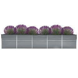 vidaXL Lit surélevé de jardin Acier galvanisé 400x80x77 cm Gris