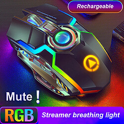 Universal Souris sans fil sans veine RGB Souris gaming Optique laser Noir/Gris 2,4 GHz USB Rechargeable PC Laptop Souris pour gamers