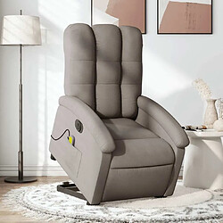 Maison Chic Fauteuil Relax pour salon, Fauteuil inclinable de massage électrique Taupe Tissu -GKD68006