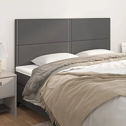 Maison Chic Lot de 4 Têtes de lit design pour chambre - Décoration de lit Gris 100x5x78/88 cm Similicuir -MN80084