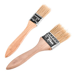 2 pcs Naturel Poils Plat Largeur Pâtisserie Pinceau Cuisson Brosse À Huile avec Poignée En Bois Dur pour Pâtisseries Dessert Pain Viande