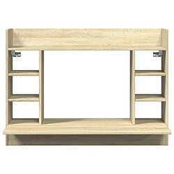 Helloshop26 Bureau table poste de travail meuble d'ordinateur informatique étude mural chêne sonoma 105 x 48 x 75 cm bois d'ingénierie brun 02_0023878