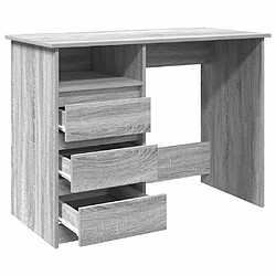 Avis vidaXL Bureau sonoma gris 102x50x75 cm bois d'ingénierie