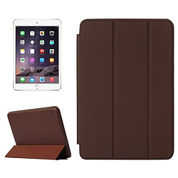 Wewoo Smart Cover marron pour iPad mini 4 Housse en cuir de couleur unie à rabat horizontal avec support et fonction de veille / réveil