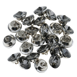 25 pièces Boutons en cristal pour le canapé Tête de lit Décoration d'ameublement 18mm Gris