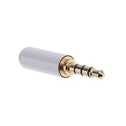 3,5 Mm 1/8 "TRRS 4 Pôles Fiche Mâle A / V Soudure Connecteur Blanc pas cher