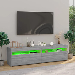 Acheter vidaXL Meubles TV avec lumières LED 2 pcs Sonoma gris 75x35x40 cm