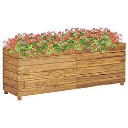 Maison Chic Jardinière,Lit surélevé - Bac à fleurs - pot de fleur 150x40x55 cm Bois massif de teck et acier -GKD55169