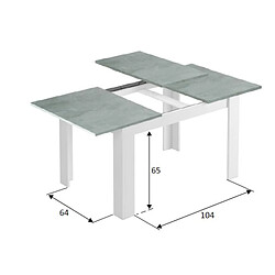 Acheter Dansmamaison Table de repas à allonge Blanc/Béton ciré clair - OXNARD