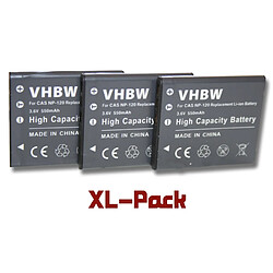 Vhbw 3 x batterie Li-Ion 550mAh (3.6V) pour appareil photo Casio série Exilim, par ex. EX-S200, EX-Z690, EX-ZS12, EX-ZS20, etc. Remplace : NP-120.