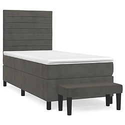 vidaXL Sommier à lattes de lit et matelas Gris foncé 80x200 cm Velours