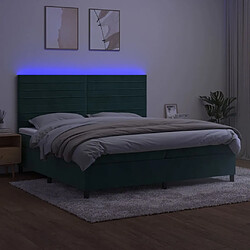 Avis vidaXL Sommier à lattes de lit avec matelas LED Vert foncé 200x200 cm