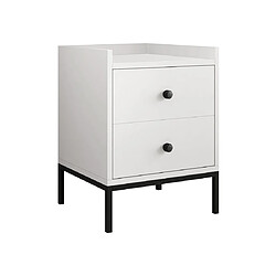 Bestmobilier Filipo - table de chevet - blanc - 40 cm