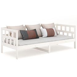 vidaXL Lit de jour sans matelas blanc bois de pin massif 90x200 cm