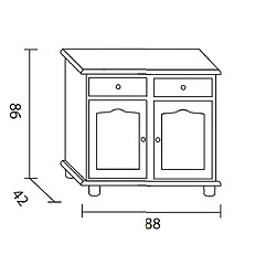 Avis Pegane Buffet 2 portes en pin massif coloris miel - Longueur 88 x Profondeur 42 x Hauteur 86 cm