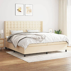 Maison Chic Lit Adulte - Lit simple Lit à sommier tapissier avec matelas moelleux - Meuble de Chambre - Crème 200x200 cm Tissu -MN82460