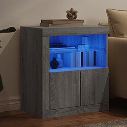 Avis vidaXL Buffet avec lumières LED sonoma gris 60,5x37x67 cm