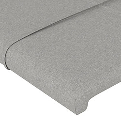 Acheter vidaXL Tête de lit avec oreilles Gris clair 203x16x118/128 cm Tissu