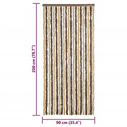 vidaXL Rideau anti-mouches marron foncé et beige 90x200 cm chenille pas cher