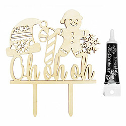 Scrapcooking Cake topper en bois Ohohoh + Stylo de glaçage noir