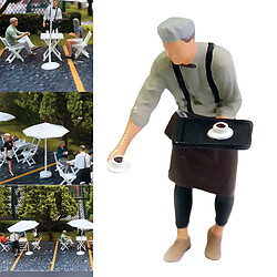 1:64 Chiffres Serveur Manger Disposition De Scène Diorama Jouet Café Serveur Marron pas cher