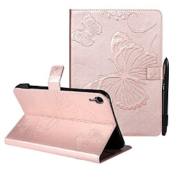 Etui en PU motif papillon avec support magnétique or rose pour votre iPad mini (2021)