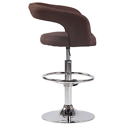 Avis Decoshop26 Tabouret de bar x1 assise moderne en tissu marron pieds et repose-pieds en métal chromé 10_0004995