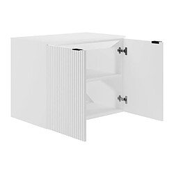 Acheter Vente-Unique Meuble sous vasque suspendu strié - Blanc - 80 cm - PARMIZA