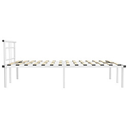 Acheter Maison Chic Lit adulte - Lit simple Cadre de lit,Structure du lit Contemporain Blanc Métal 140x200 cm -MN86443