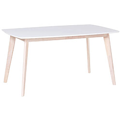 Beliani Table de cuisine blanche 150 x 90 cm SANTOS