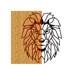 EPIKASA Décoration Murale en Métal et Bois Lion 3