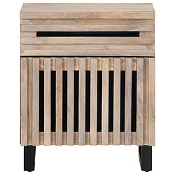 vidaXL Table de chevet blanc 50x34x60 cm bois de manguier massif